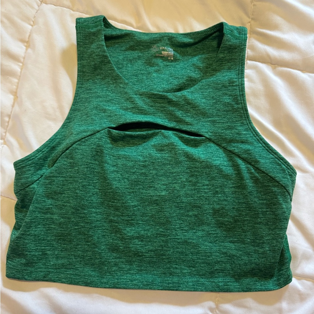 Aerie Emerald Green Sleeveless Crop Top